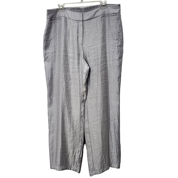 Chico's Silver Shimmery Wide Leg Pants Size 2.5 or 14 - Picture 1 of 8